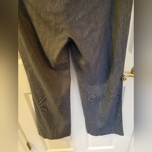 LOFT Petites Marisa Trouser Blue Linen Blend Pants Size 12P - Picture 7 of 15